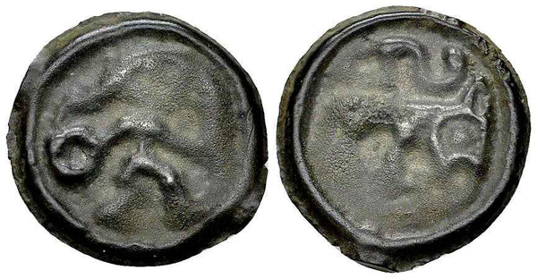 Ancient Celtic coin - Gaul - Remi AE Cast potin unit, 1st century BC