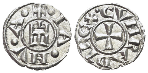 EF Crusader Italy - Genoa - Republic 1139-1339 AD silver denaro