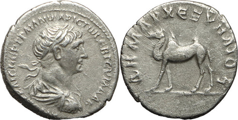 Roman silver drachm of the Emperor Trajan - Camel
