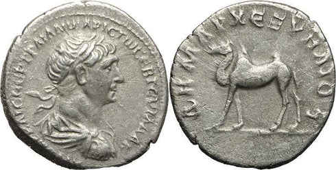 Roman silver drachm of the Emperor Trajan - Camel