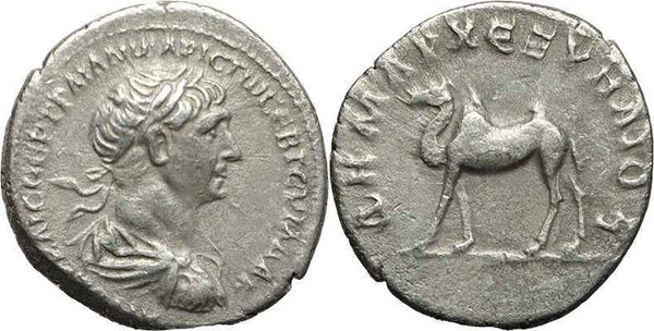 Roman silver drachm of the Emperor Trajan - Camel