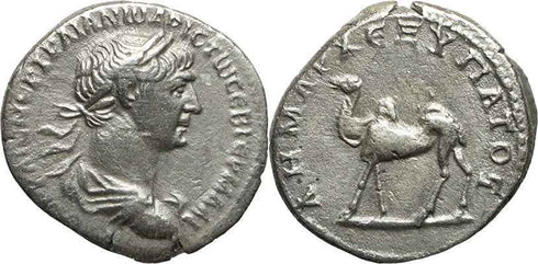 Roman silver drachm of the Emperor Trajan - Camel