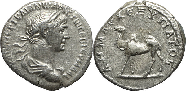 Roman silver drachm of the Emperor Trajan - Camel
