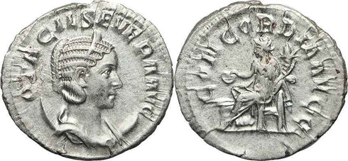 Roman coin of Otacilia Severa silver antoninianus - CONCORDIA AVGG