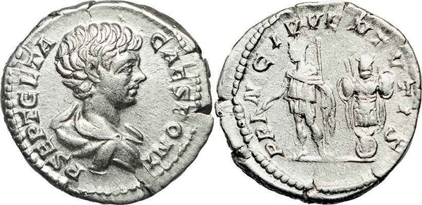 Roman coin of Geta AR silver denarius - PRINC IVVENTVTIS