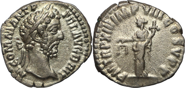 Roman coin of Commodus AR silver denarius - P M TR P XIII IMP VIII COS V P P