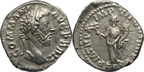 Roman coin of Commodus AR silver denarius - PM TR P X IMP VII COS IIII P P
