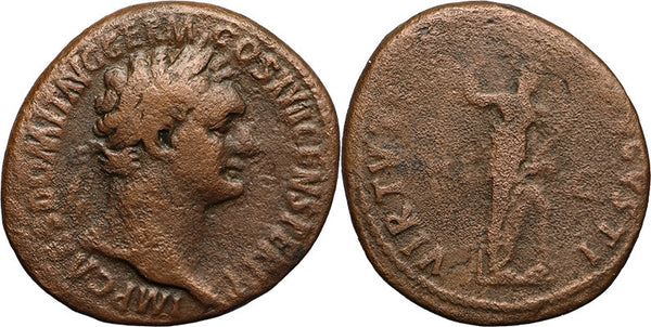 Ancient Roman coin of Domitian - VIRTVTI AVGVSTI S C