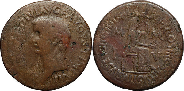 Ancient Roman coin of Caesar Tiberius - Livia - Utica, Zeugitania.