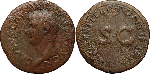 Ancient Roman coin of Drusus as Caesar