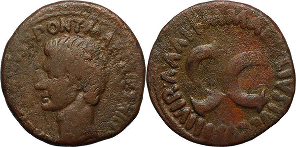 Ancient Roman Coin of the Emperor Augustus 27BC - 14AD