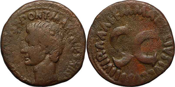 Ancient Roman Coin of the Emperor Augustus 27BC - 14AD