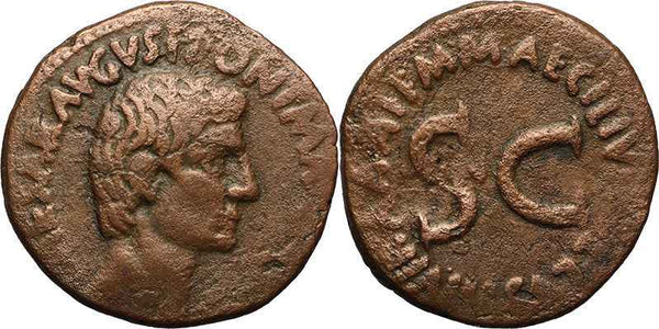 Ancient Roman Coin of the Emperor Augustus 27BC - 14AD