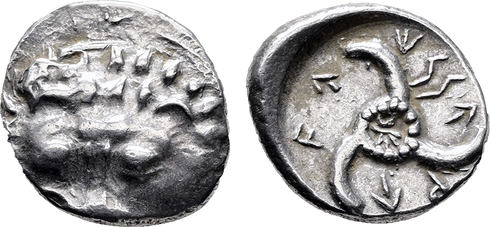 Ancient Greek silver coin from Limyra, Lycia - Perikles 380-360BC
