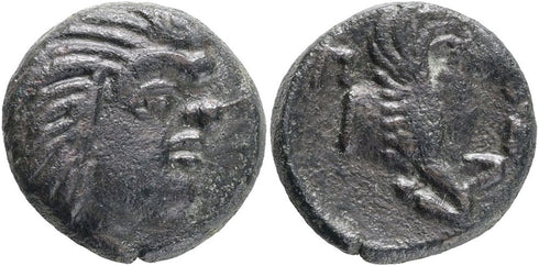 Ancient Greek coin from Pantikapaion, Cimmerian Bosporos - Satyr and Pegasus 310-304 BC