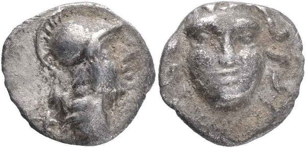 Ancient Greek coin from Pisidia, Selge - Gorgon and Athena - 350-300 BC