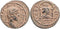 Ancient Roman coin of the Emperor Elagabalus - Tyche and Shrine