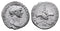 Ancient Roman silver coin of Trajan minted in Caesaria, Cappadocia