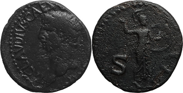 Ancient Roman coin of Claudius I - Minerva