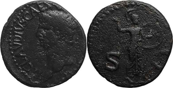 Ancient Roman coin of Claudius I - Minerva