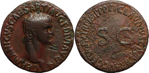 Ancient Roman coin of Germanicus as Caesar