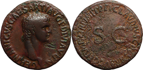 Ancient Roman coin of Germanicus as Caesar