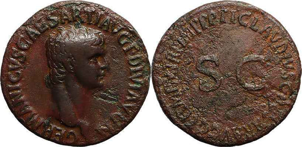 Ancient Roman coin of Germanicus as Caesar
