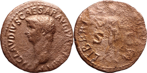 Ancient Roman coin of Claudius I - Libertas