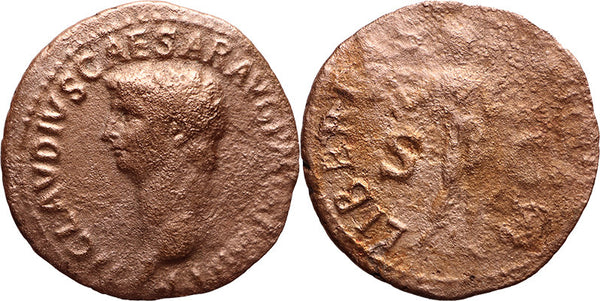 Ancient Roman coin of Claudius I - Libertas