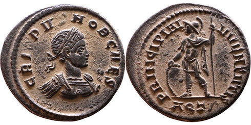 Ancient Roman coin of Crispus - PRINCIPIA IVVENTVTIS - Aquileia
