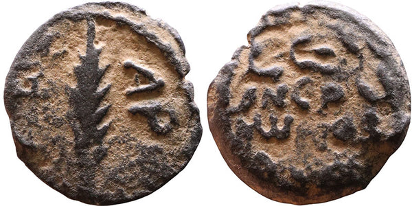 Judaean - Roman Procurators. Porcius Festus (59-62 AD) Æ Prutah / Palm Branch