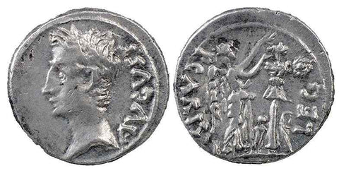 Ancient Roman Silver Coin of the Emperor Augustus 27BC-14AD Quinarius