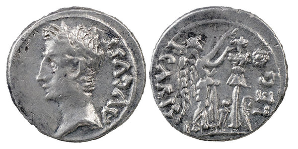 Ancient Roman Silver Coin of the Emperor Augustus 27BC-14AD Quinarius