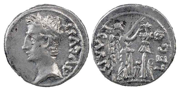 Ancient Roman Silver Coin of the Emperor Augustus 27BC-14AD Quinarius