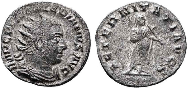 Ancient Roman coin of Valerian I AR silver antoninianus - AETERNITATI AVG - Viminacium Mint