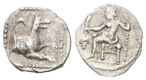 Ancient Greek coin of Laranda, Lycaonia Circa 350-300 BC silver Obol