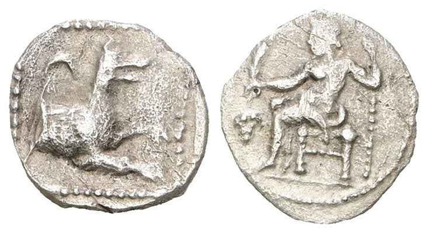 Ancient Greek coin of Laranda, Lycaonia Circa 350-300 BC silver Obol