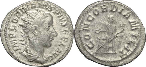 Ancient Roman coin of Gordian III 238-244AD Antoninianus - CONCORDIA MILIT