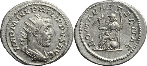 Ancient Roman coin of Philip I silver antoninianus - ROMAE AETERNAE