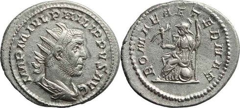 Ancient Roman coin of Philip I silver antoninianus - ROMAE AETERNAE