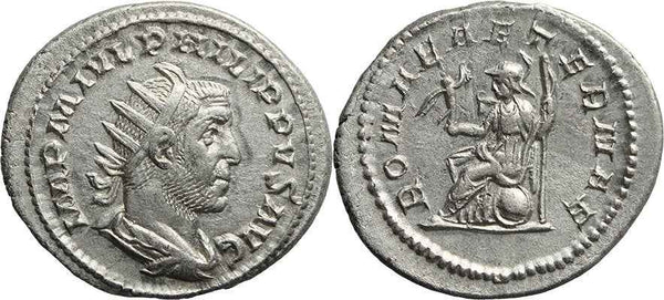 Ancient Roman coin of Philip I silver antoninianus - ROMAE AETERNAE