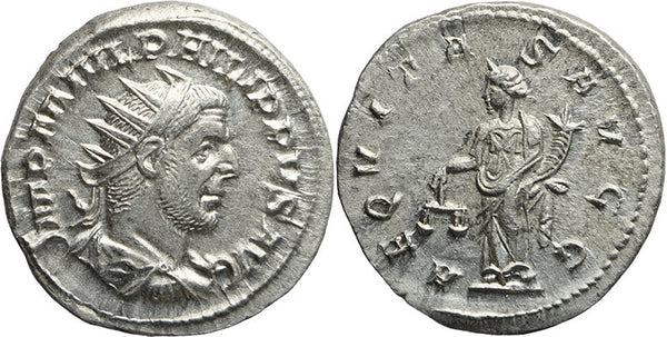 Ancient Roman coin of Philip I silver antoninianus - AEQVITAS AVGG