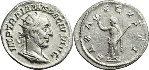 Ancient Roman silver coin of Trajan Decius - PAX AVGVSTI