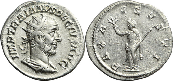 Ancient Roman silver coin of Trajan Decius - PAX AVGVSTI