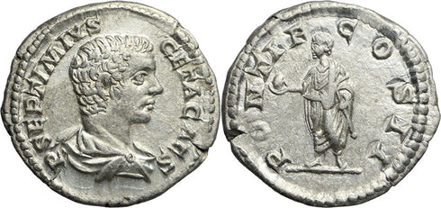 Ancient Roman coin of Geta AR silver denarius - PONTIF COS II