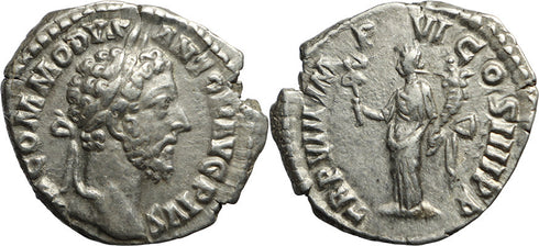 Ancient Roman coin of Commodus AR silver denarius - Felicitas