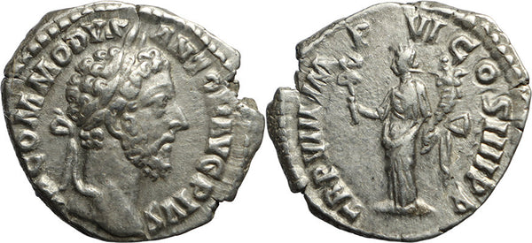 Ancient Roman coin of Commodus AR silver denarius - Felicitas