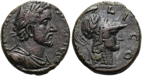 Ancient Roman Provincial coin of Antoninus Pius - COL ICO - Athena