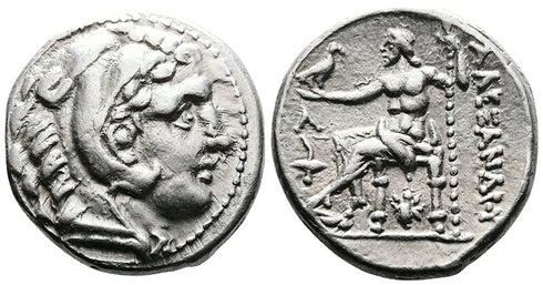Ancient Greek silver coin of Alexander III 'The Great' Tetradrachm Struck under Kassander, circa 315-294 BC
