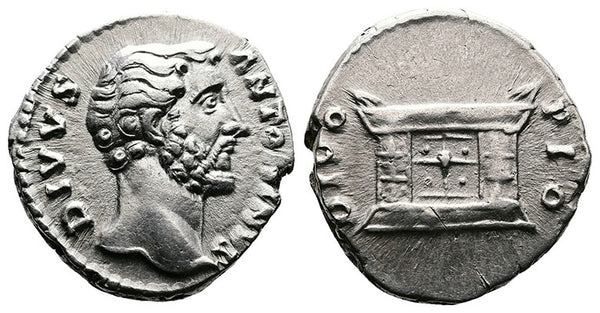 Ancient Roman silver denarius of the Emperor Antoninus Pius - DIVO PIO